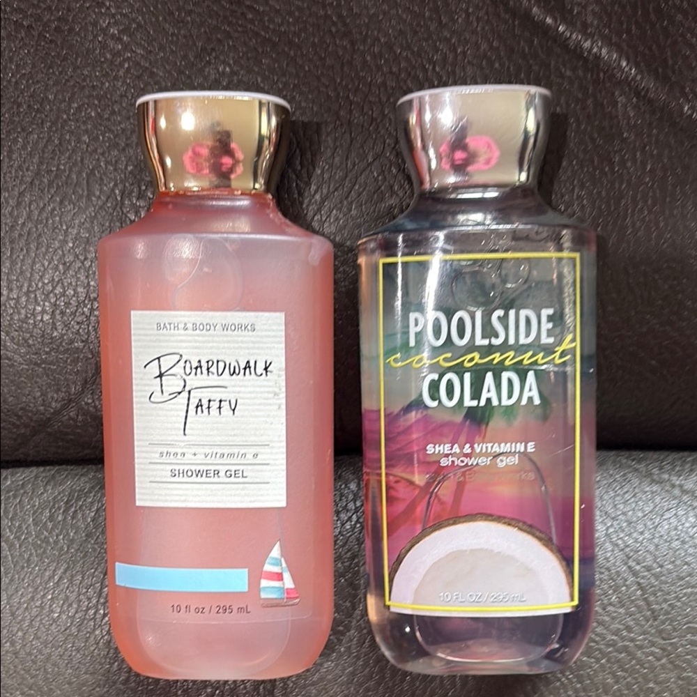Bath and body works shower gel in poolside colada, boardwalk taffy
